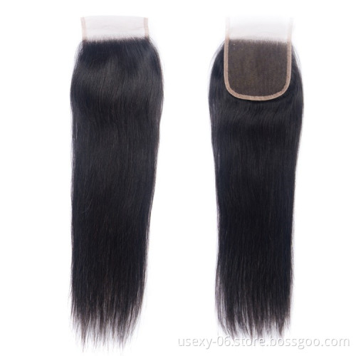 cheapest 4*4 lace closure  100% brazilian Straight  Human hair swiss  Lace Closure